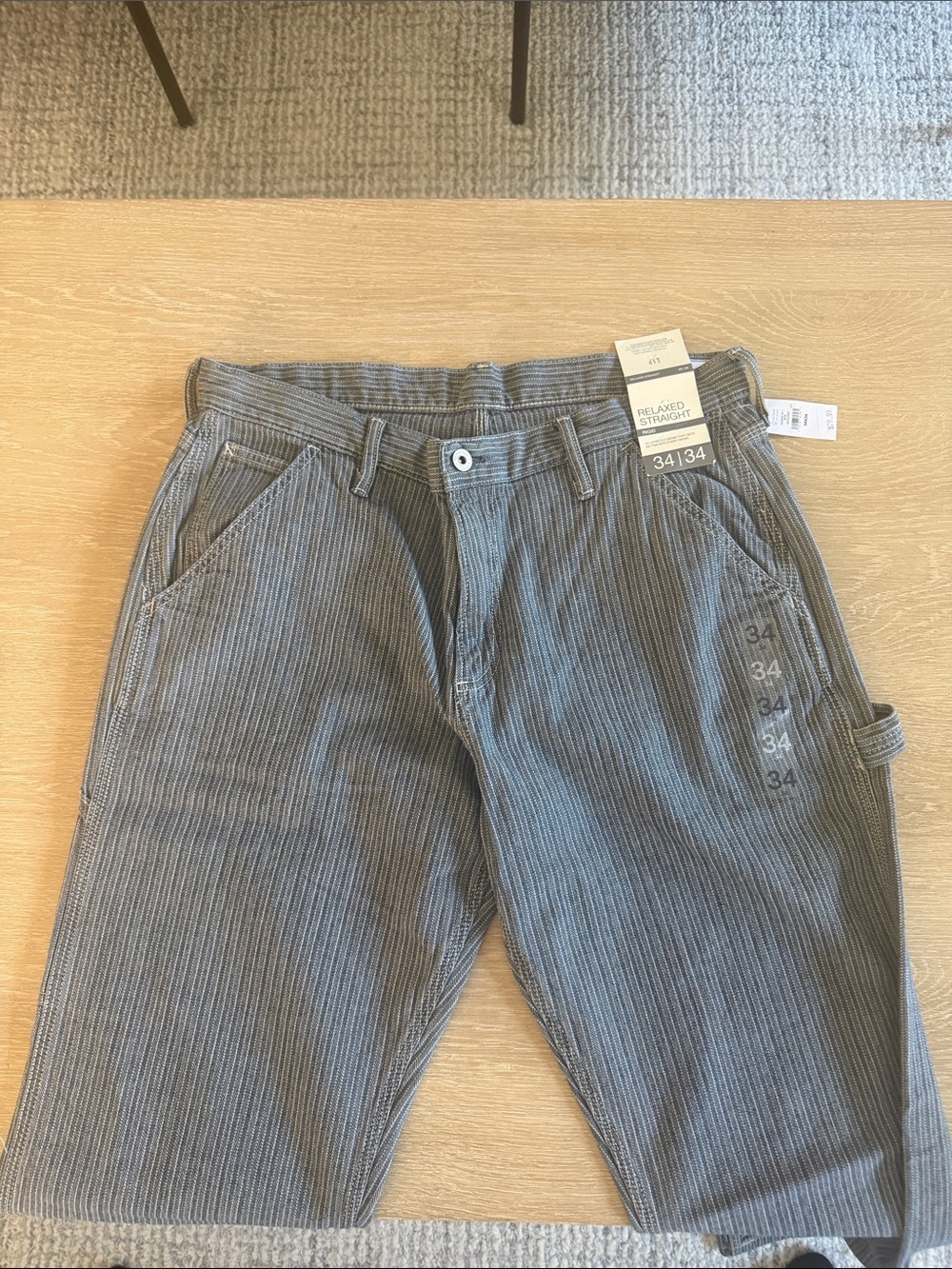 GAP Relaxed Straight Denim Pants - Gray 34 x 34